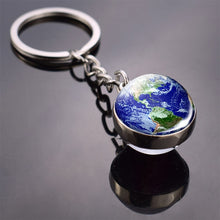 Load image into Gallery viewer, Galaxy Planet Keychain Trendy Solar System Art Picture Glass Ball Key Chain Moon Earth Mars Double Side Pendant Universe Jewelry