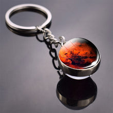 Load image into Gallery viewer, Galaxy Planet Keychain Trendy Solar System Art Picture Glass Ball Key Chain Moon Earth Mars Double Side Pendant Universe Jewelry